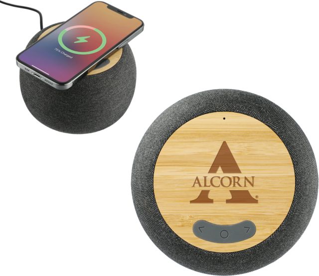 Alcorn Garm Fabric & Bamboo Speaker with Wireless Charging Alcorn A  Engraved - ONLINE ONLY